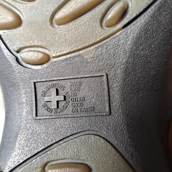 DR MARTENS Brown Leather Slip On Mules 8B02 LEATHER SQUARE TOE SHOES WOMENS SZ 6 - Picture 7 of 9